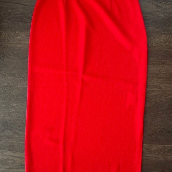 Miaou Moni Skirt in Red – XS | Low Waisted Midi Skirt with Back Slit - Picture 6 of 6